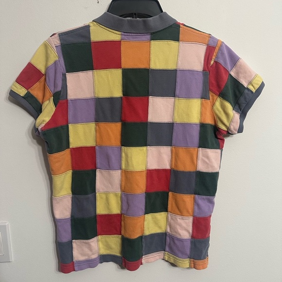 Ralph Lauren Patchwork Polo Shirt XL Slim Fit Vintage Colorblock Y2K - Picture 2 of 9